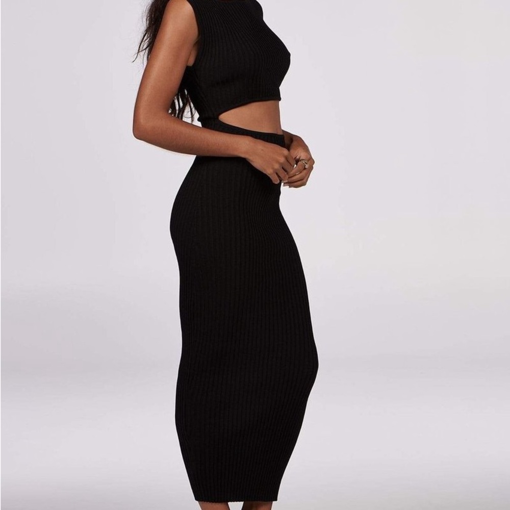 Charlie Holiday Ribbed cut out dress
